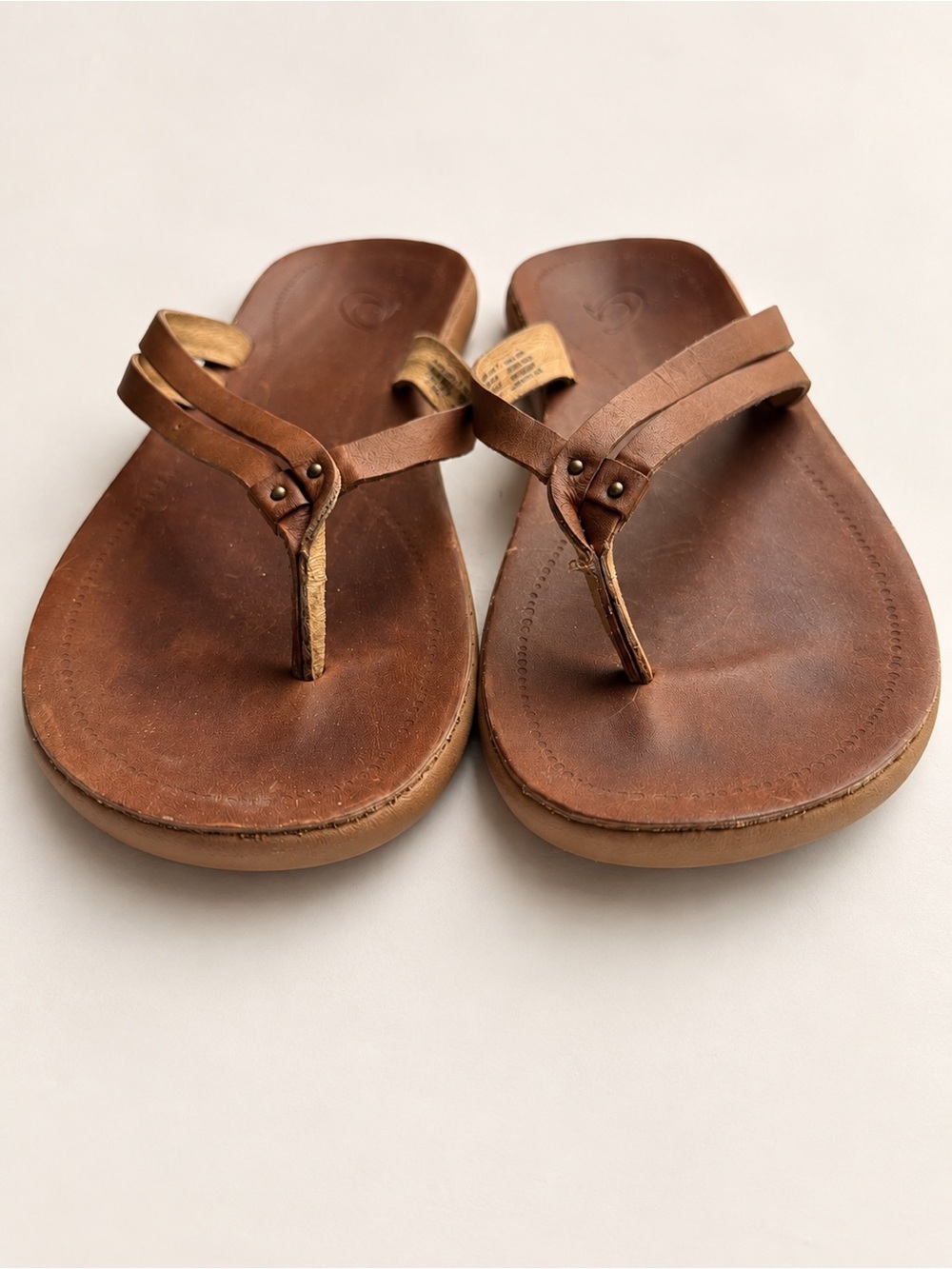 OluKai Kapehe Luana Brown Leather Sandals Women’s Size 8